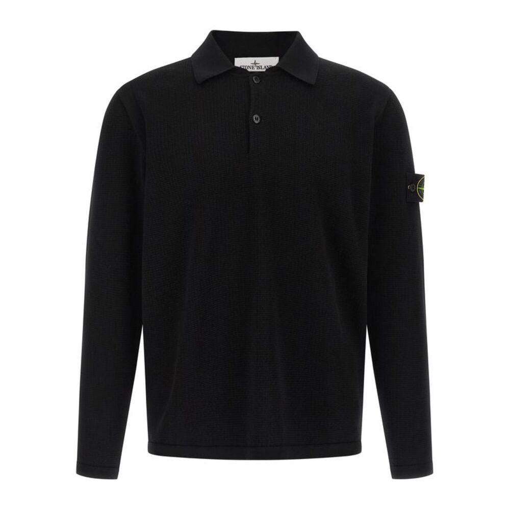 Stone Island Black Cotton Polo Men's Shirt